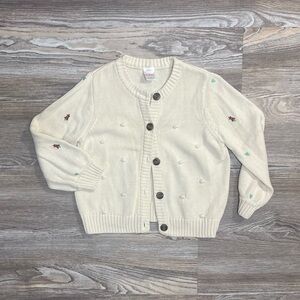 Hanna Andersson Girls Bobble Sleeve Christmas Cardigan 6/7